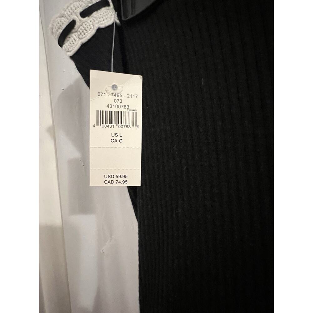 Aerie Black At The Barre Mini Dress Sz L Strapless Lace Trim - Picture 7 of 8